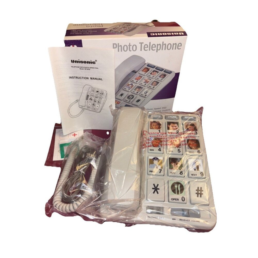 Unisonic SP-8208-Photo Speed Dial Telephone  Amplified Corded Large Button